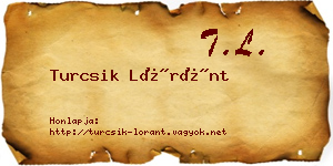 Turcsik Lóránt névjegykártya