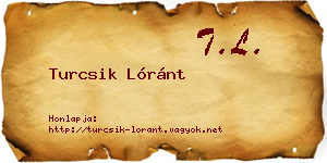 Turcsik Lóránt névjegykártya